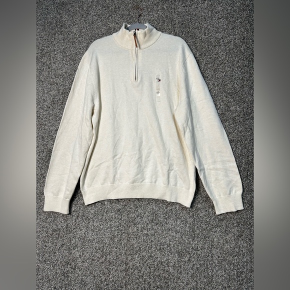 NWT Tommy Hilfiger Men's Long Sleeve Cotton Quarter Zip Pullover Sweater Sz XXL - Picture 3 of 6